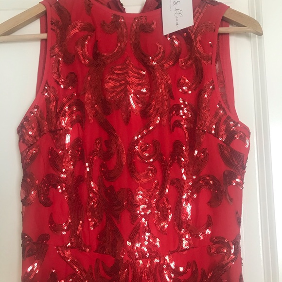 Sequins red long dress - Picture 4 of 4